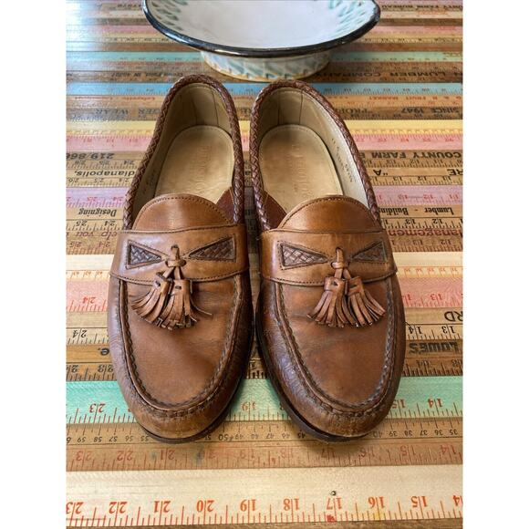 FootJoy Other - Footjoy Classics Men Loafer Sz 11 C Brown Leather Tassels Vintage Dress Shoe